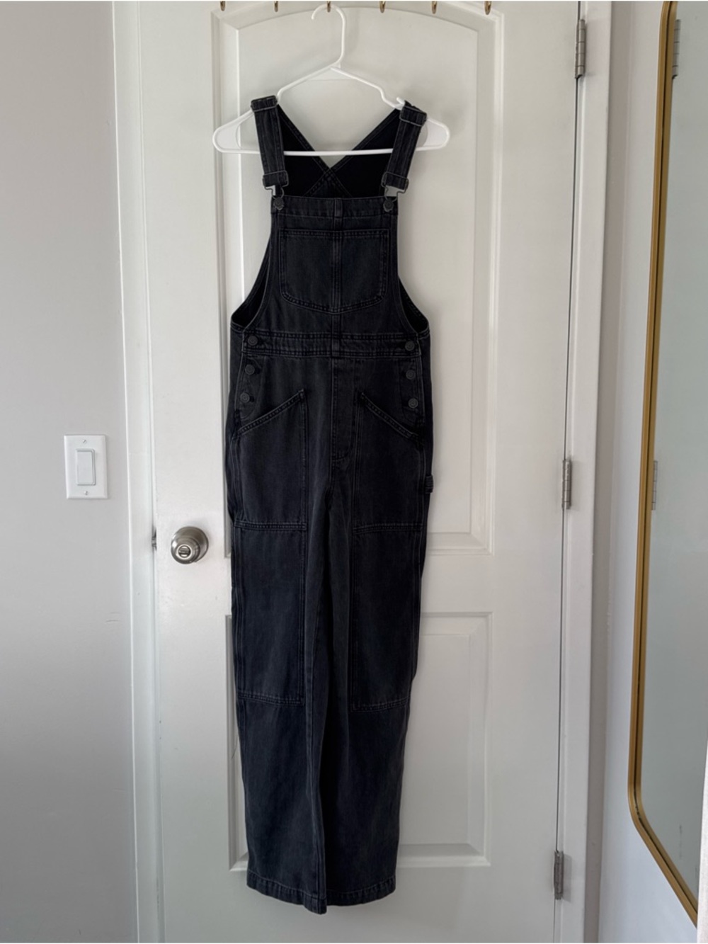 Madewell Black Denim Overalls Jumpsuit